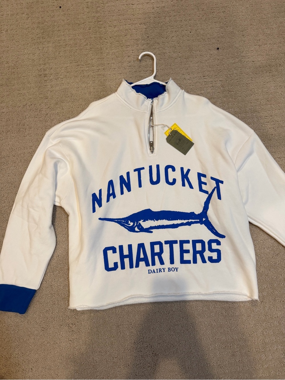 dairy boy nantucket charter half zip